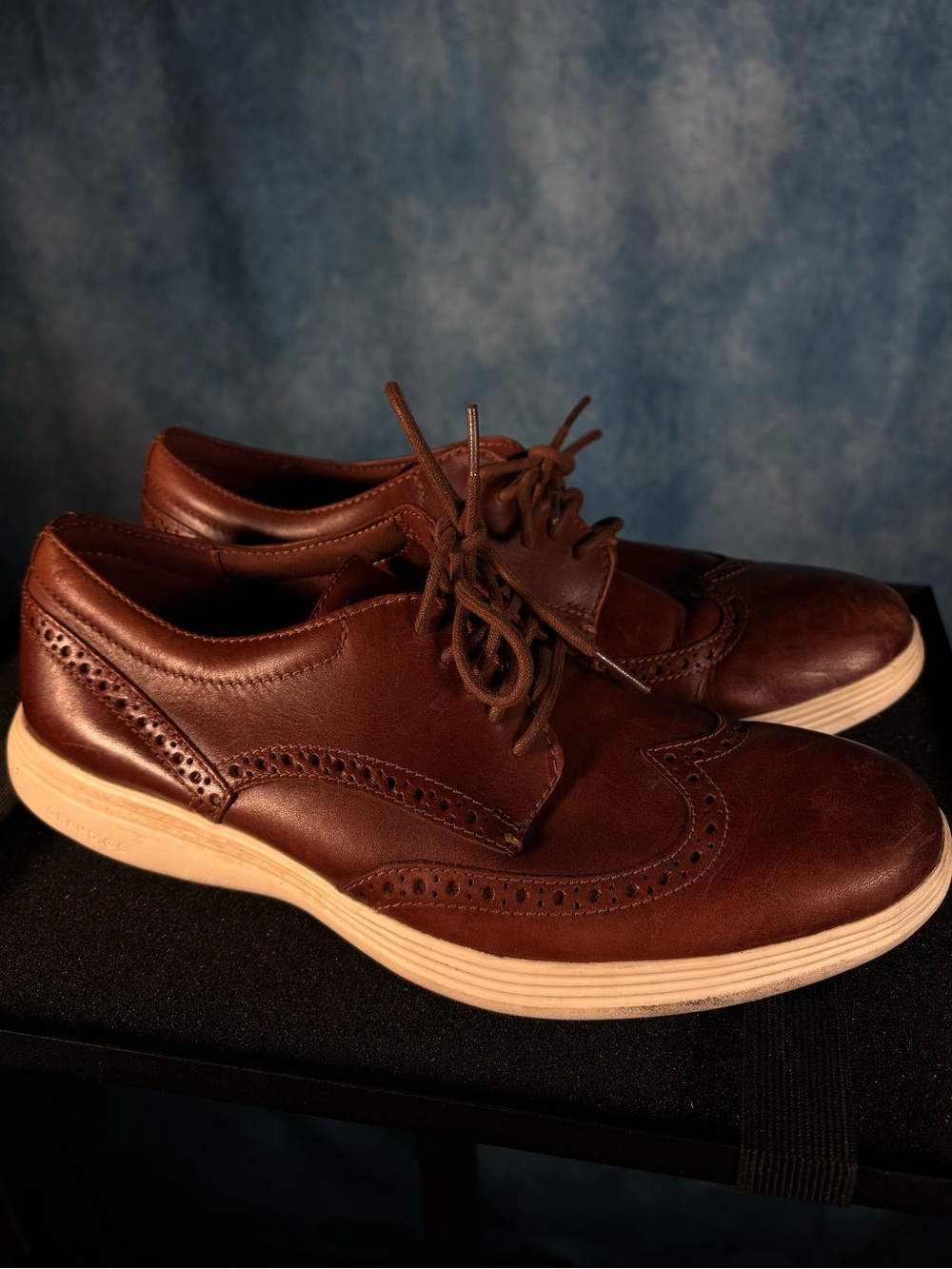 Cole Haan Original Grand Wingtip Oxford Brown Leather Shoes Men's 8.5